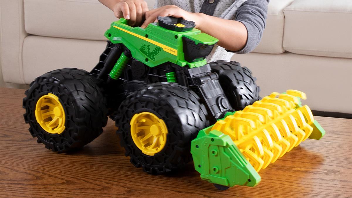 Іграшковий комбайн John Deere Kids Monster Treads 45 см з молотаркою і великими колесами (47329)