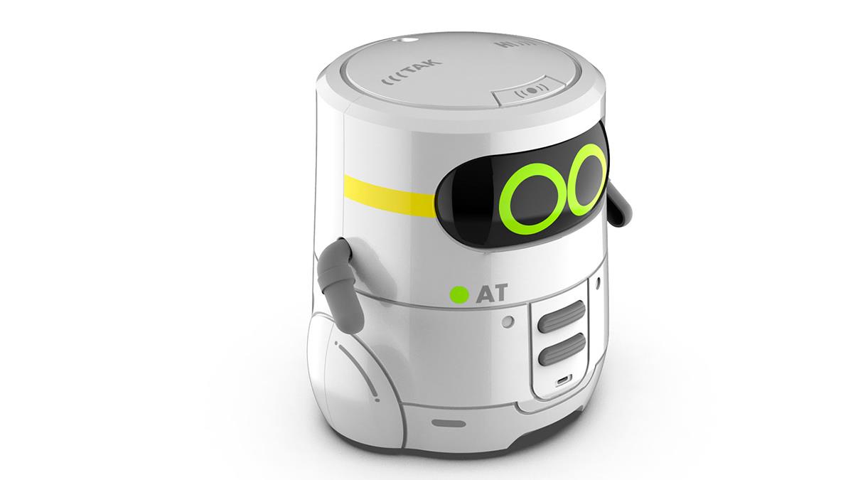 Інтерактивний робот AT-Robot із сенсорним управлінням та навчальними картками українською білий (AT002-01-UKR)