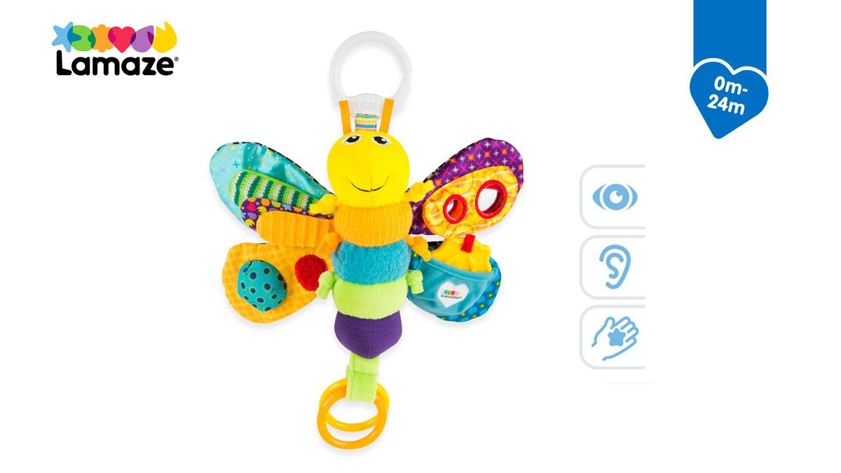 М'яка іграшка-підвіска Lamaze Метелик із прорізувачем і пищалкою (L27024)