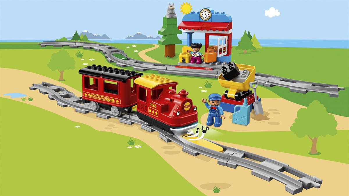 Конструктор LEGO® DUPLO® Town Потяг на паровій тязі 59 деталей (10874)