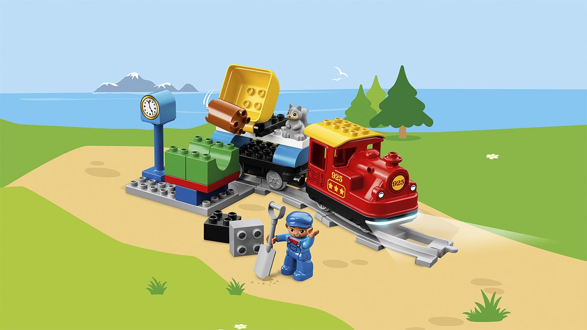Конструктор LEGO® DUPLO® Town Потяг на паровій тязі 59 деталей (10874)