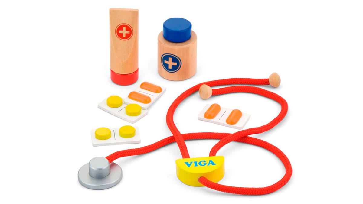 Дерев'яний ігровий набір Viga Toys Валізка доктора (50530)