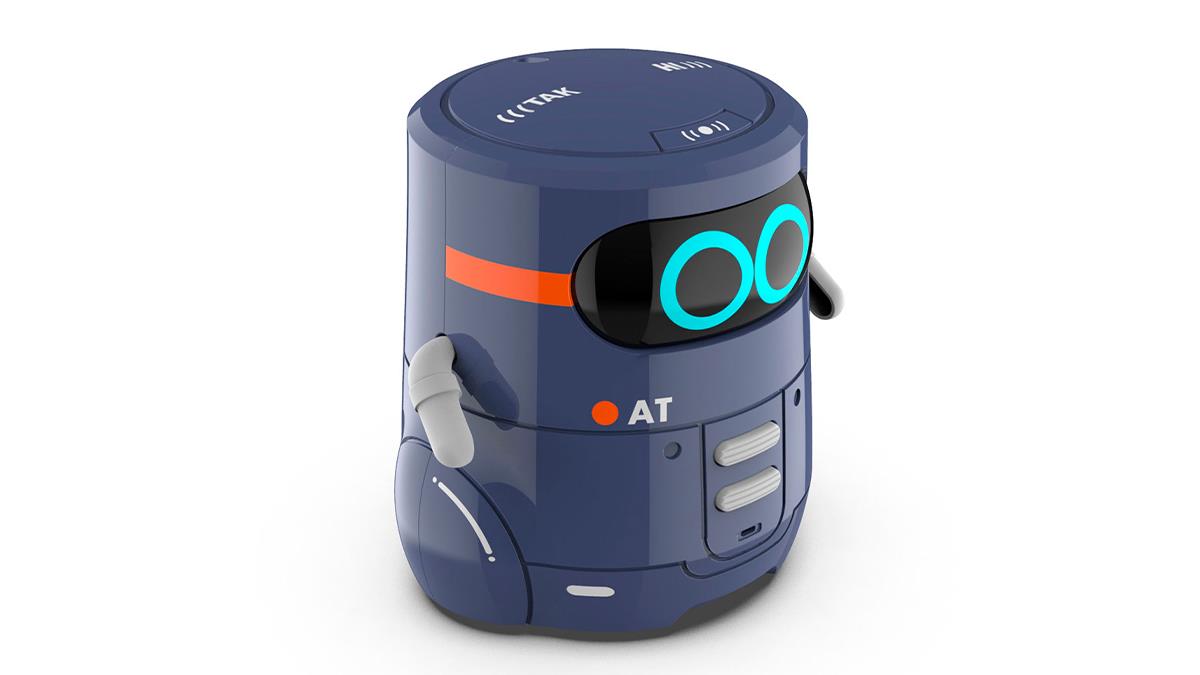 Розумний робот AT-Robot 2 із сенсорним керуванням та навчальними картками українською, фіолетовий (AT002-02-UKR)