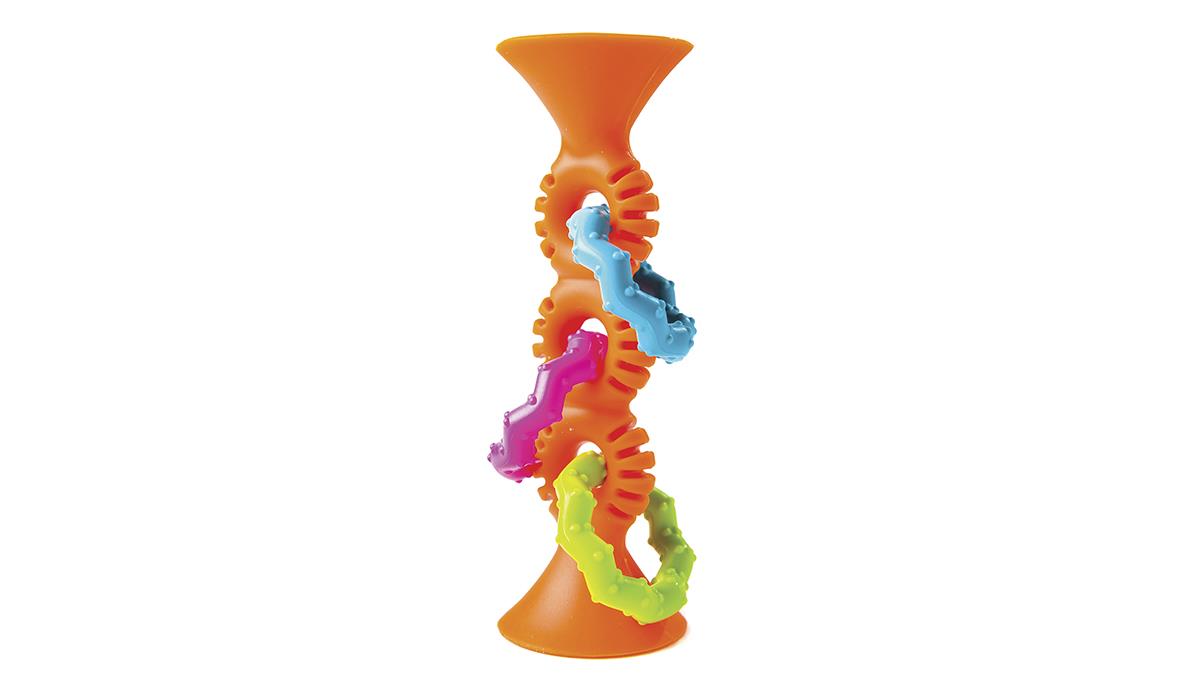 Прорезыватель-погремушка на присосках Fat Brain Toys pipSquigz Loops оранжевый (F165ML)