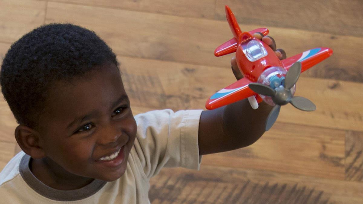 Іграшковий літак Крутись пропелер Fat Brain Toys Playviator червоний  (F2261ML)