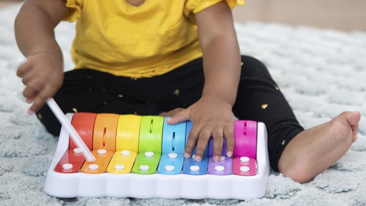 Дитячий ксилофон Fat Brain Toys Rock N' Roller Piano з дзвіночками (F281ML)