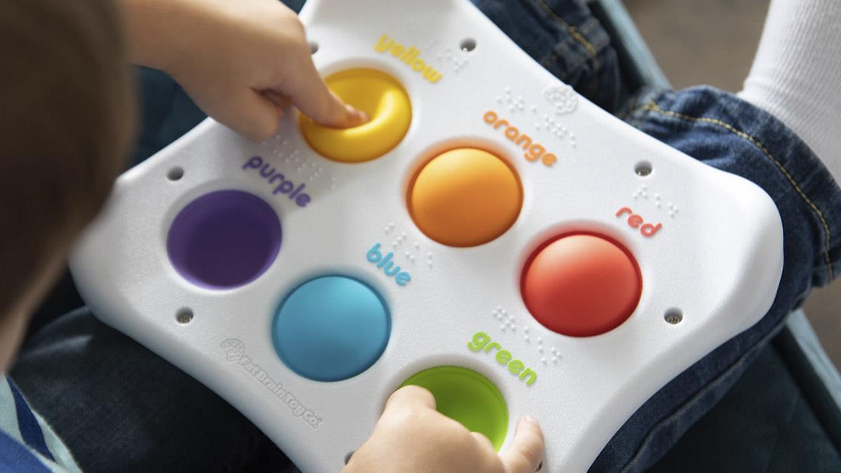 Іграшка сенсорна Колір Форма Назва Fat Brain Toys Dimpl Duo Брайль  (FA208-1)