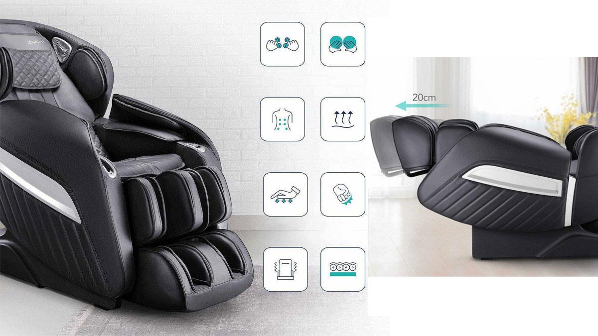 Массажное кресло Naipo Full Body Music Massage Chair с массажем ног черный (MGC-A350(BLACK))