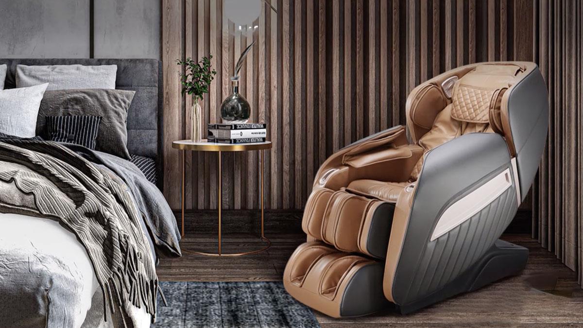 Масажне крісло Naipo Full Body Music Massage Chair з масажем ніг коричневий (MGC-A350(BROWN))