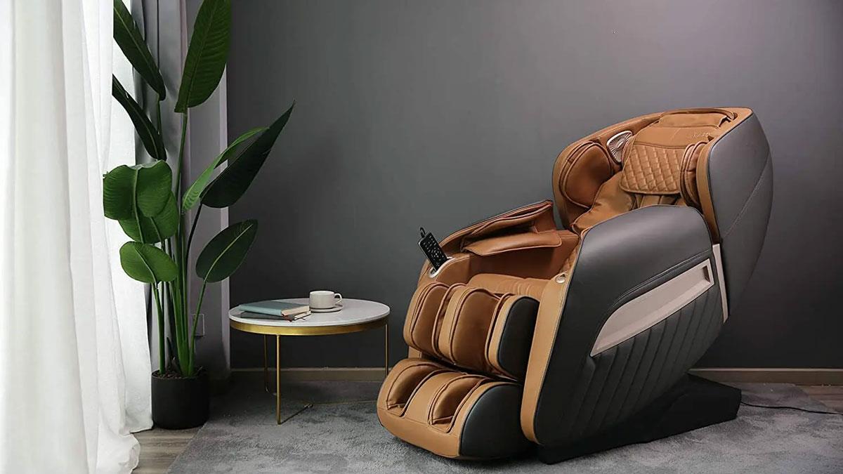 Масажне крісло Naipo Full Body Music Massage Chair з масажем ніг коричневий (MGC-A350(BROWN))