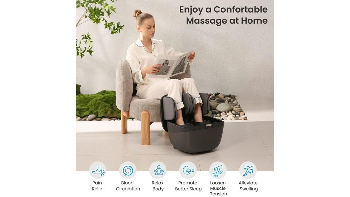 Массажер для ног Naipo с подогревом и вибрацией 2 в 1 Foot & Calf складной (MGF-K68)