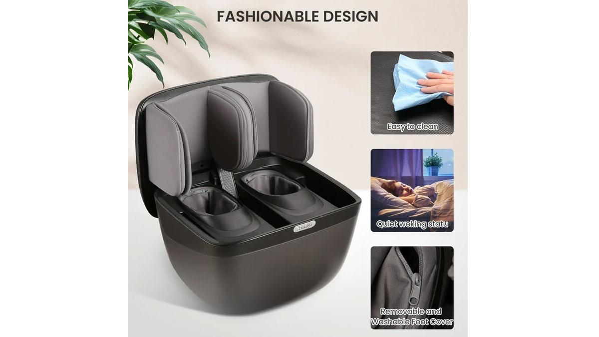 Массажер для ног Naipo с подогревом и вибрацией 2 в 1 Foot & Calf складной (MGF-K68)