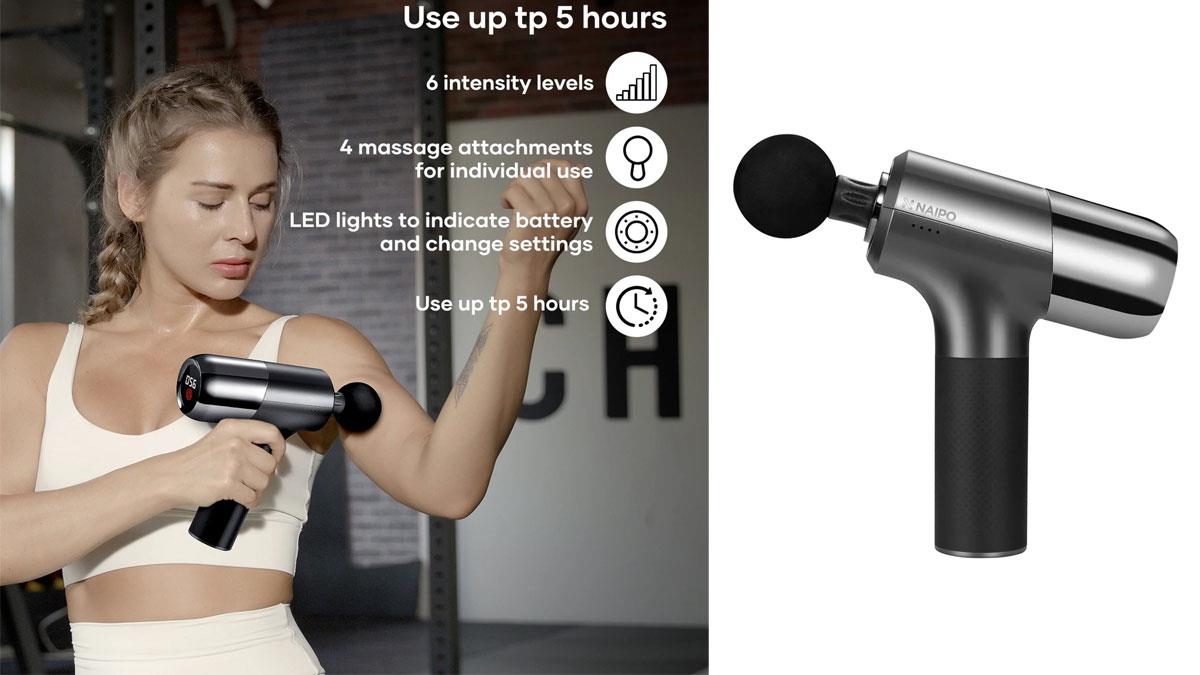 Масажер для тіла Naipo перкусійний ручний Massage Gun (NP-MG02)