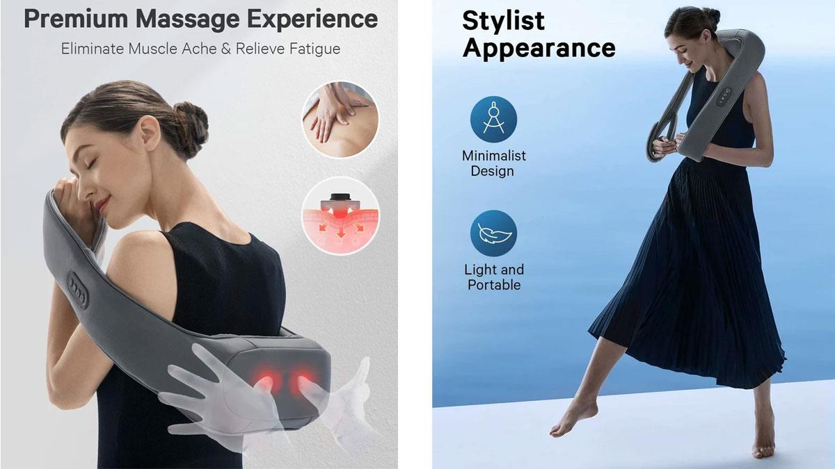 Масажер для плечей і шиї Naipo з вібрацією oCuddle Plus Shiatsu Rechargeable (OCUDDLE-P1)