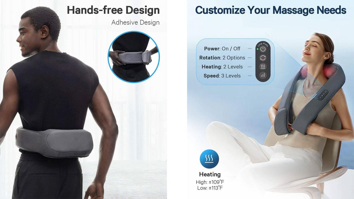 Масажер для плечей і шиї Naipo з вібрацією oCuddle Plus Shiatsu Rechargeable (OCUDDLE-P1)