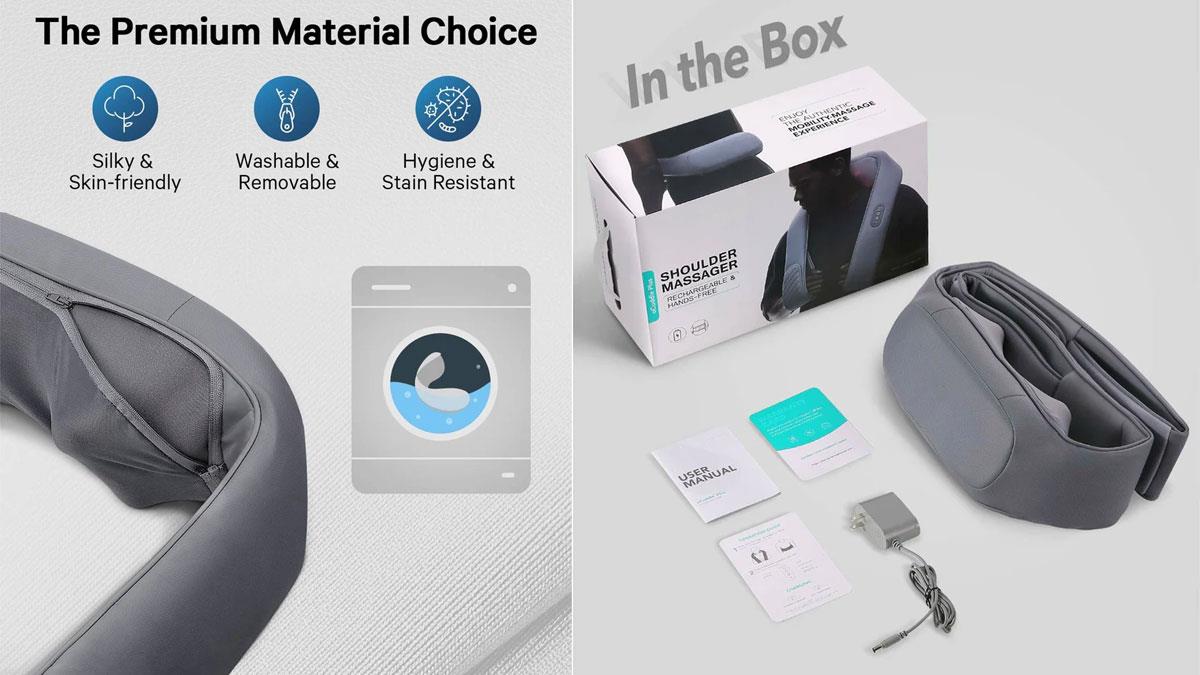 Масажер для плечей і шиї Naipo з вібрацією oCuddle Plus Shiatsu Rechargeable (OCUDDLE-P1)