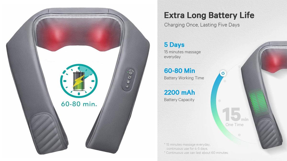 Масажер для плечей і шиї Naipo з вібрацією oCuddle Plus Shiatsu Rechargeable (OCUDDLE-P1)