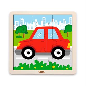 Дерев'яний пазл Viga Toys Машинка, 9 ел. (51444)