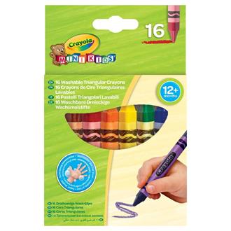 Набор треугольных восковых мелков Crayola Mini Kids для малышей 16 шт. (52-016T)