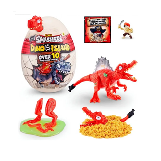 Игровой набор Smashers Mini Dino Island Динозавр в яйце красный 10 сюрпризов (7486B)