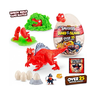 Игровой набор Smashers Mini Dino Island Динозавр в яйце красный 25 сюрпризов (7487B)