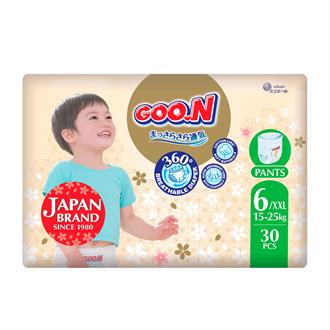 Трусики-подгузники Goo.N Premium Soft для детей 15-25 кг размер 2XL унисекс 30 шт. (F1010101-159)