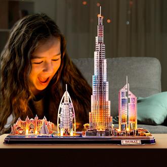 3D пазл CubicFun City Line с LED-подсветкой Дубай (L523h)