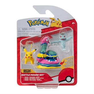 Набір ігрових фігурок Pokemon W19 Мачоп, Пікачу, Алола Мак (PKW3597)