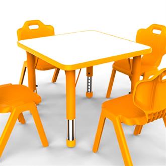 Дитячий стіл Yucai 60x60 з регулюванням висоти 40-60, помаранчевий (YCY-071-Orange)