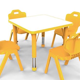 Дитячий стіл Yucai 60x60 з регулюванням висоти 40-60, жовтий (YCY-071-Yellow)