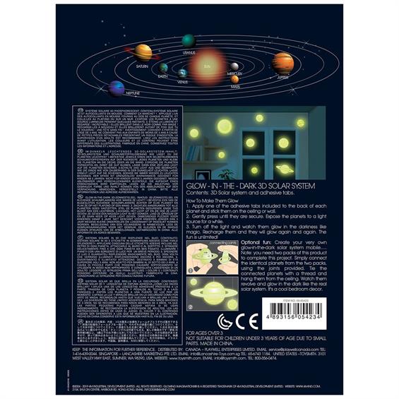 Набір сяючих 3D-наклейок 4M Сонячна система (00-05423) - зображення 6