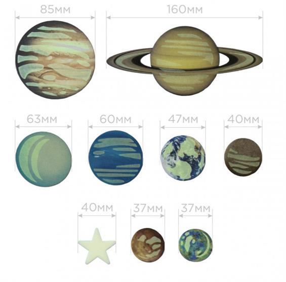 Набір сяючих наклейок 4M Планети і 20 зірок (00-05635) - зображення 6