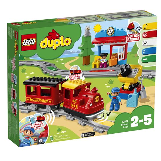 Конструктор LEGO® DUPLO® Town Потяг на паровій тязі 59 деталей (10874) - зображення 9