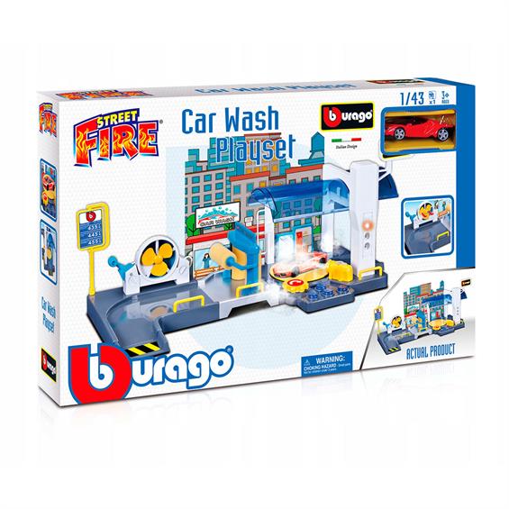 Ігровий набір Bburago Автомийка 1 машинка 1:43 (18-30406) - зображення 1