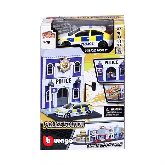 Ігровий набір Bburago City Поліцейська ділянка з автомобілем 1:43 (18-31502) - зображення 1