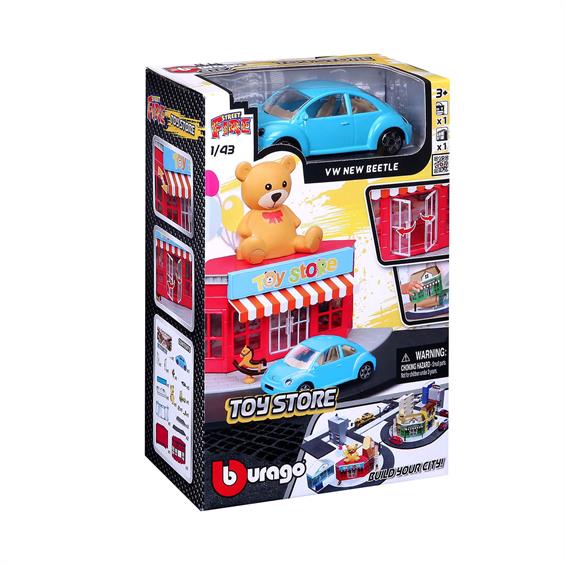 Ігровий набір Bburago City Магазин іграшок з автомобілем 1:43 - зображення 1