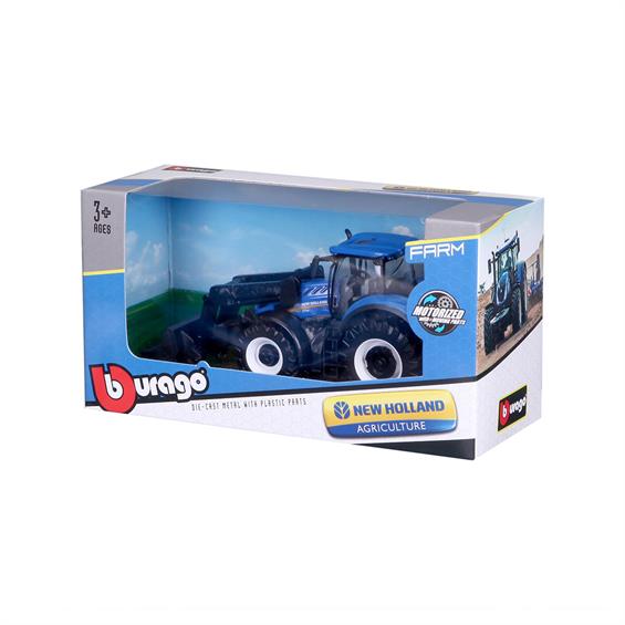 Модель Bburago Farm Трактор New Holland T7.315 з фронтальним навантажувачем, синій, 1:32 (18-31632) - зображення 1