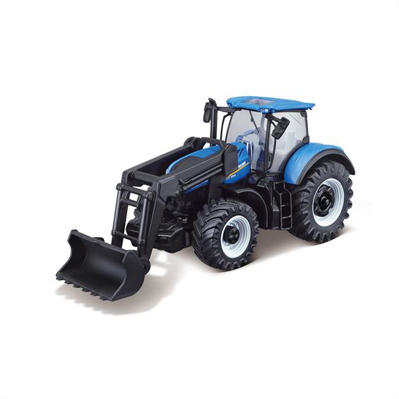 Модель Bburago Farm Трактор New Holland T7.315 з фронтальним навантажувачем, синій, 1:32 (18-31632) - зображення 1