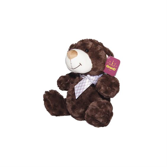 М'яка іграшка Grand Ведмідь коричневий з бантом 25 см (2502GMB) - зображення 1