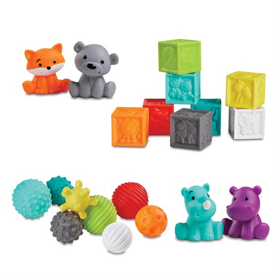 Сенсорний набір Infantino М`яки, кубики та тварини - зображення 1