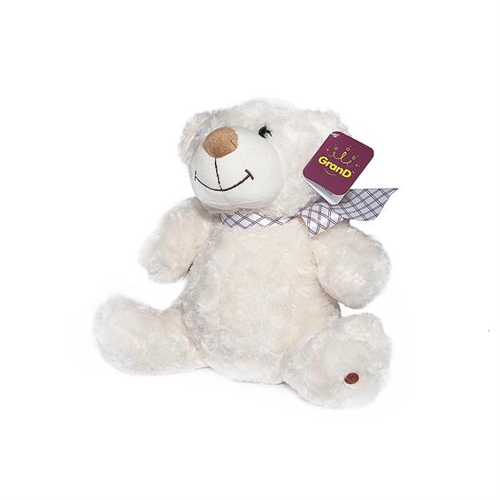 М'яка іграшка Grand Ведмідь білий з бантом 33 см (3301GMB) - зображення 1