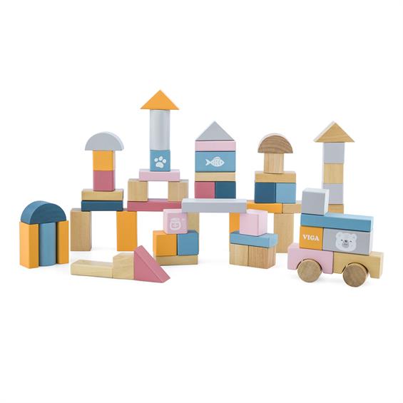 Дерев'яні кубики Viga Toys PolarB Пастельні блоки, 60 шт., 2,5 см (44010) - зображення 3