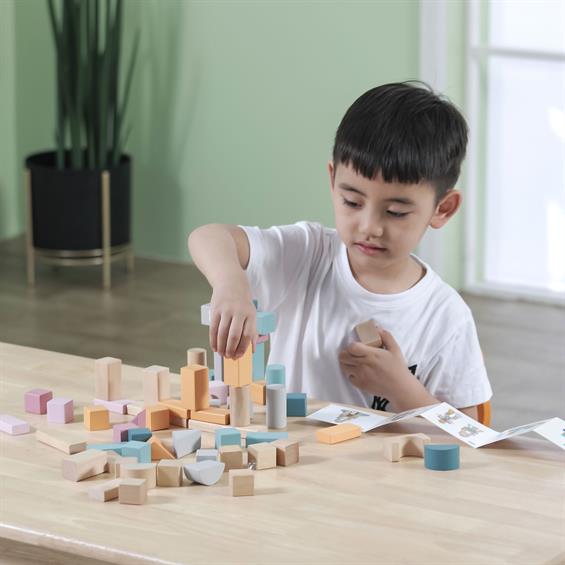 Дерев'яні кубики Viga Toys PolarB Пастельні блоки, 60 шт., 2,5 см (44010) - зображення 8