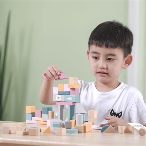 Дерев'яні кубики Viga Toys PolarB Пастельні блоки, 60 шт., 2,5 см (44010) - зображення 1