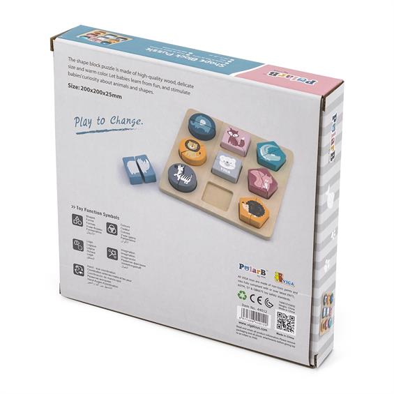 Дерев'яний пазл Viga Toys PolarB Фігури і звірята (44012) - зображення 5