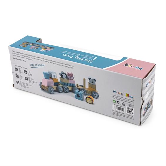Дерев'яний поїзд-пірамідка Viga Toys PolarB Звірята (44015) - зображення 7