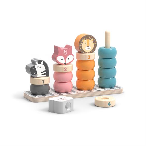 Дерев'яний сортер-пірамідка Viga Toys PolarB Звірята (44022) - зображення 3