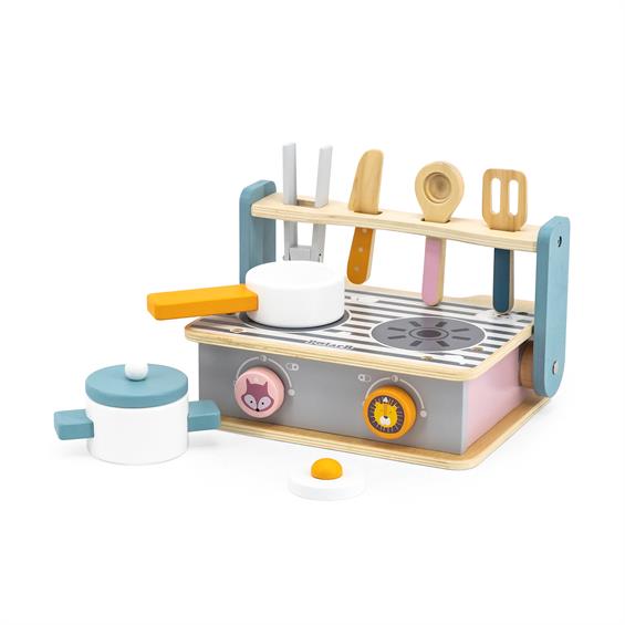 Дитяча плита Viga Toys PolarB з посудом і грилем, складна (44032) - зображення 3