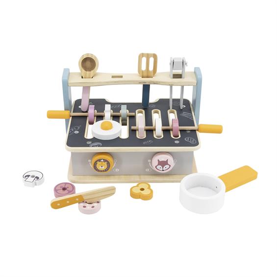 Дитяча плита Viga Toys PolarB з посудом і грилем, складна (44032) - зображення 6