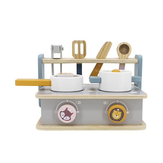 Дитяча плита Viga Toys PolarB з посудом і грилем, складна (44032) - зображення 7